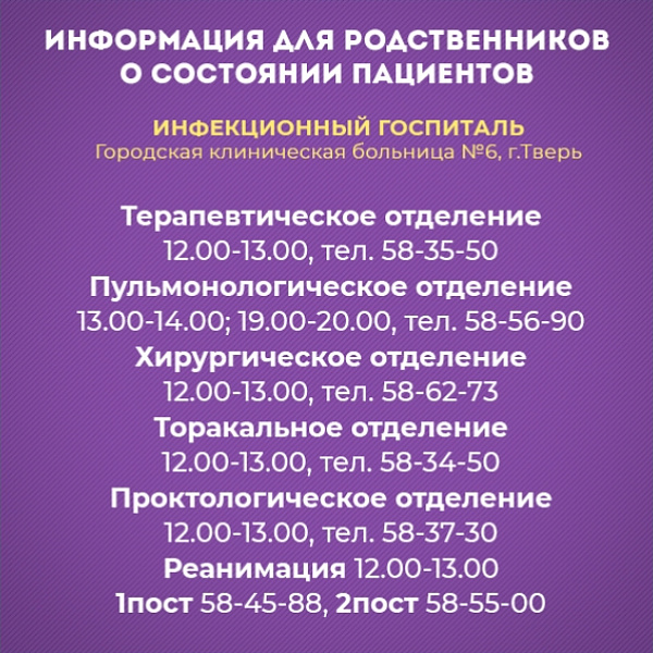 Информация для родственников о состоянии пациентов - фото 1